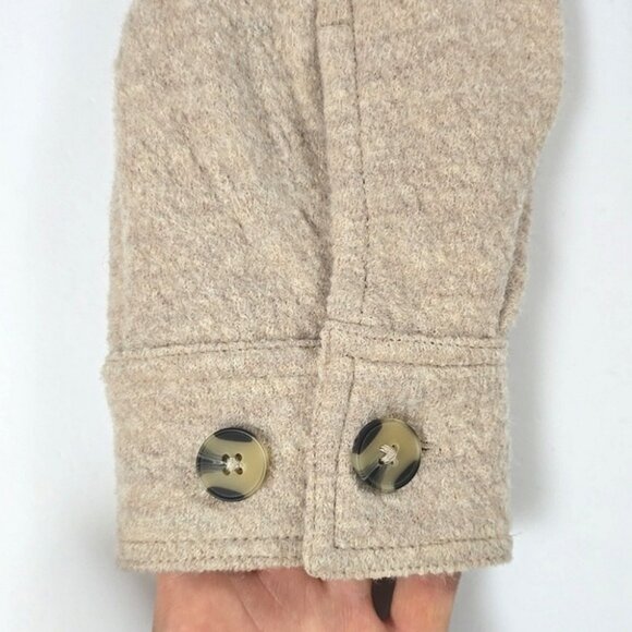 HUNTER Women's Button Down Collared Cream Merino Wool Jacket Pockets Size Small - Picture 7 of 16